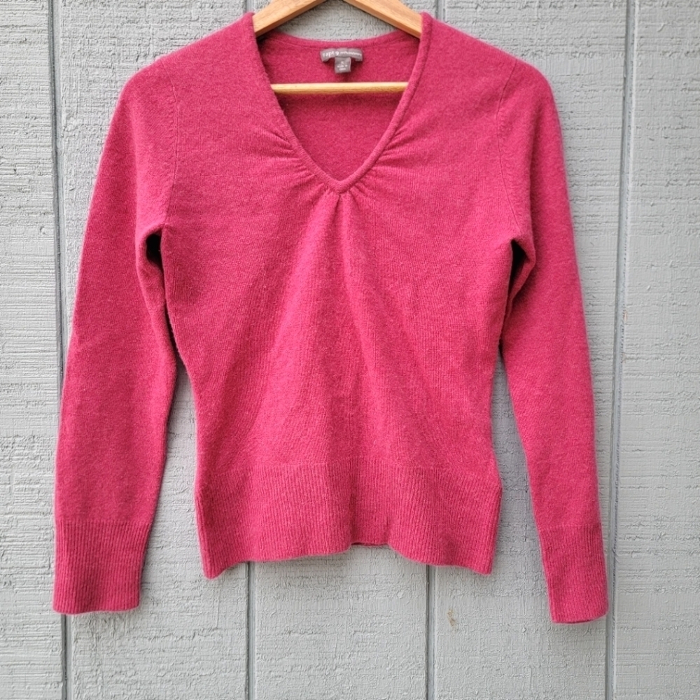 y2k Apt 9 100% Cashmere Coquette Babydoll Sweater sz S Pink
